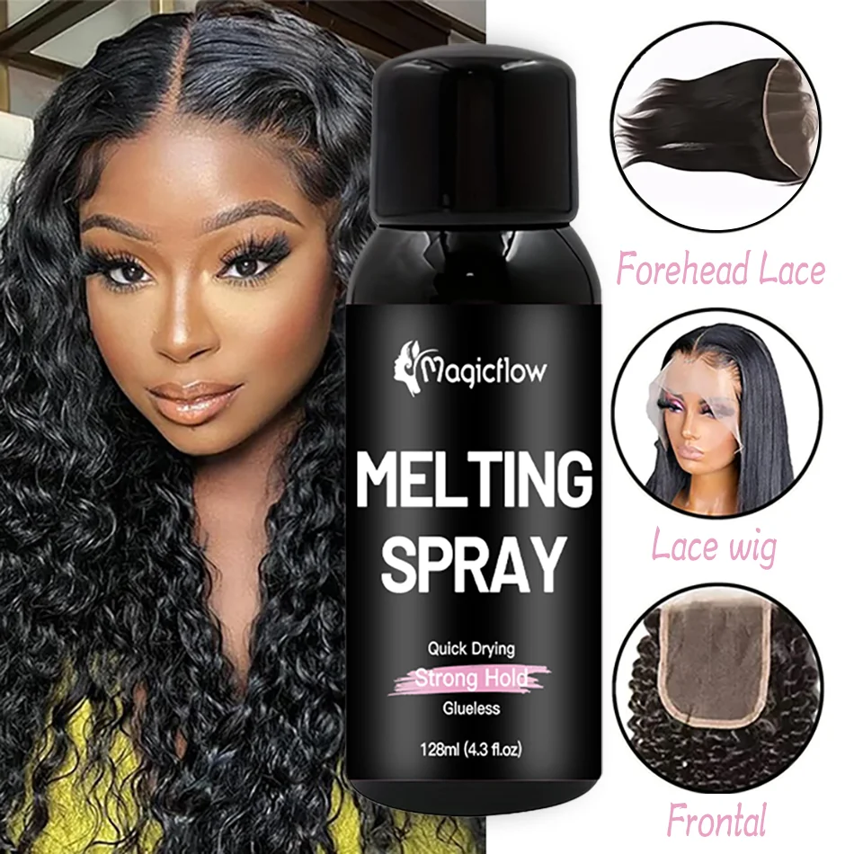 128ml/4.3fl.oz Natural Hold Lace Melting Spray - Strong Glueless Bonding Spray for Wigs | Quick-Drying Hair Adhesive