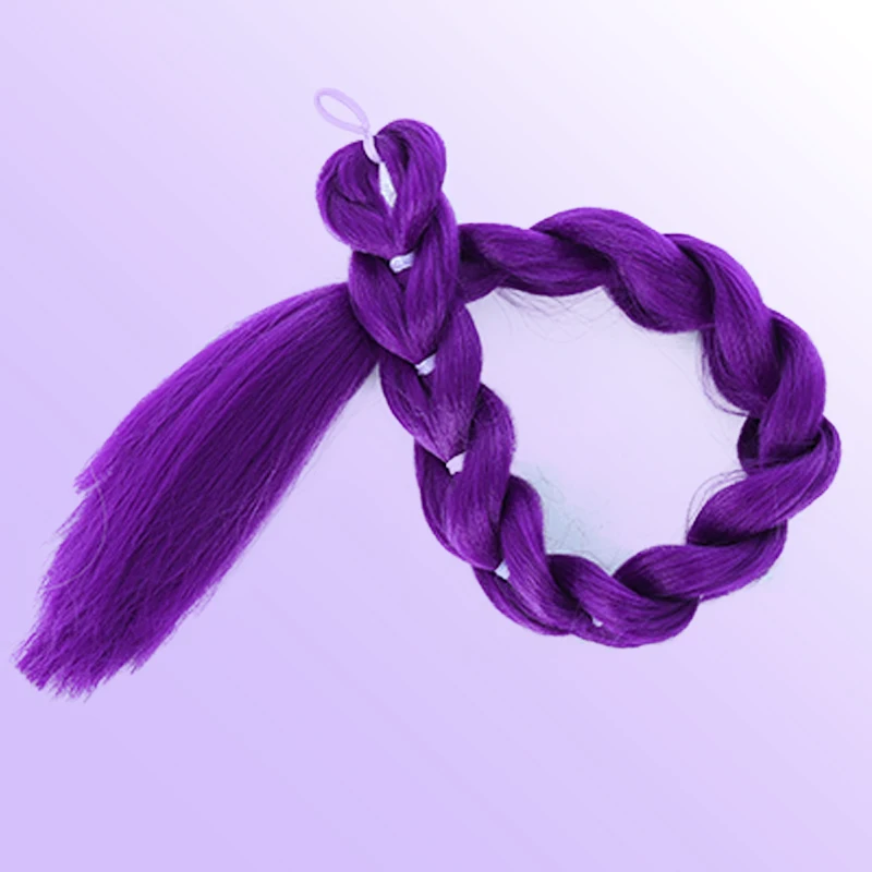 Wig Ponytail Witch Hunting Group Cos Wig Purple Braid Wig Ponytail Braid