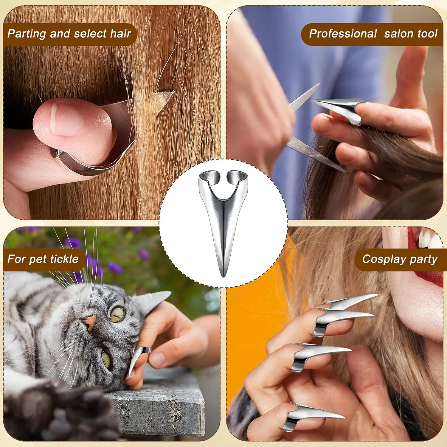 20 Pcs Adjustable Hair Parting and Selecting Tool - high qulity Stainless Steel Stitch Braiding Tools