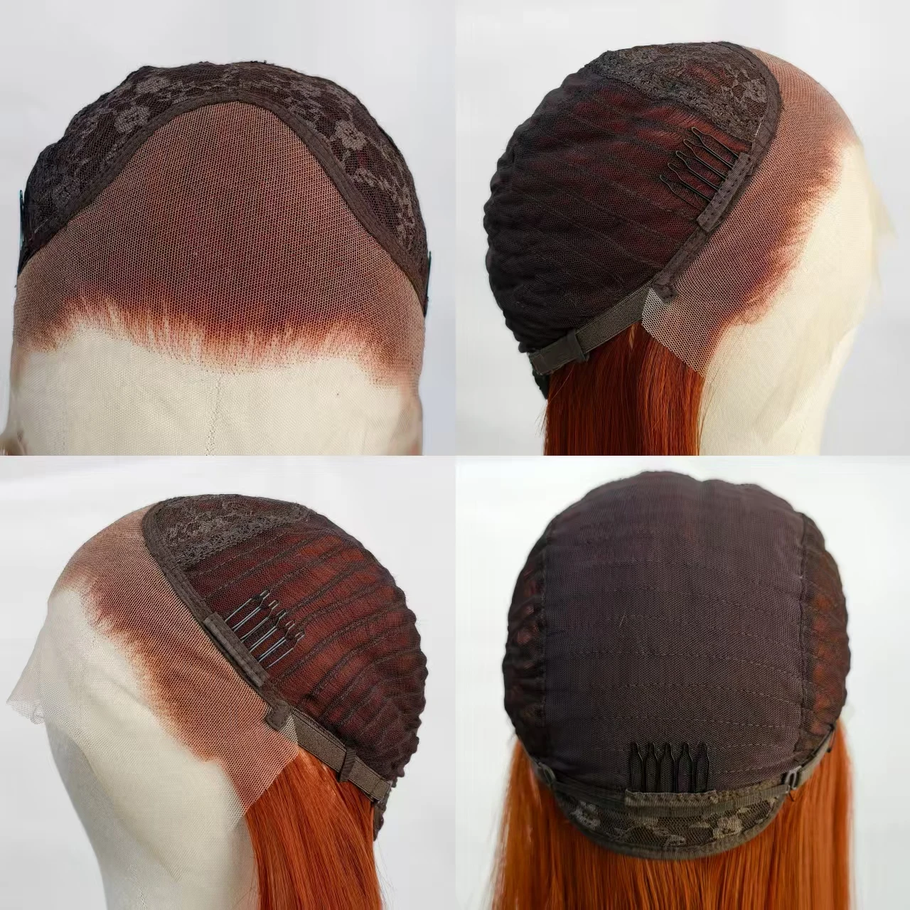 Auburn Brown Lace Front Wig Copper Red Synthetic Lace Front Wig Pre Plucked Wear and Go Glueless Wigs for Women