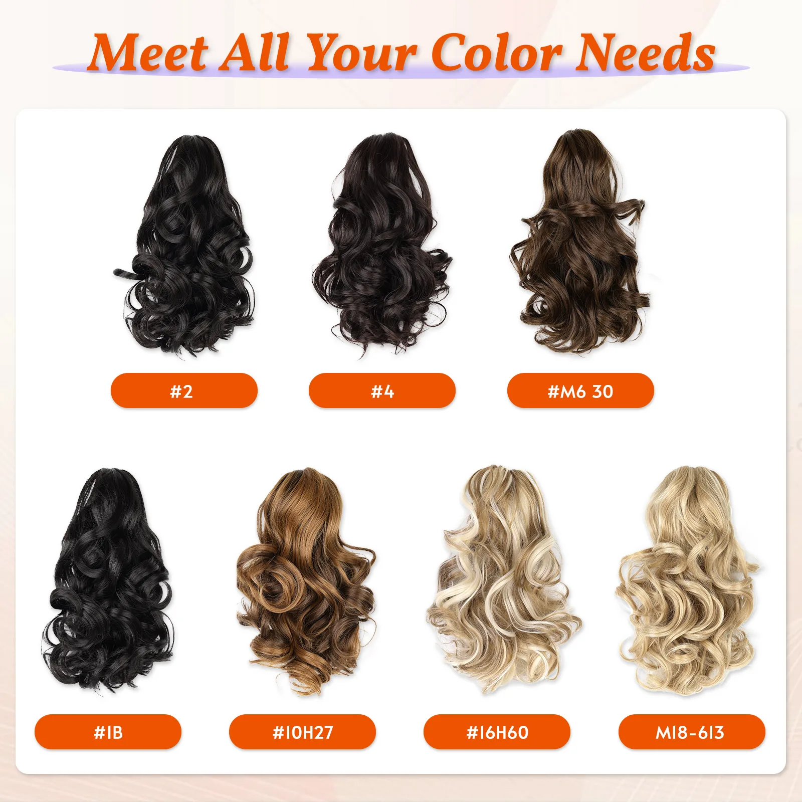 Ponytail Extensions,10 inch Short Claw Clip on Ponytail Extensions Chocolate Brown Synthetic Curly Wavy Pony Tails Hairpieces
