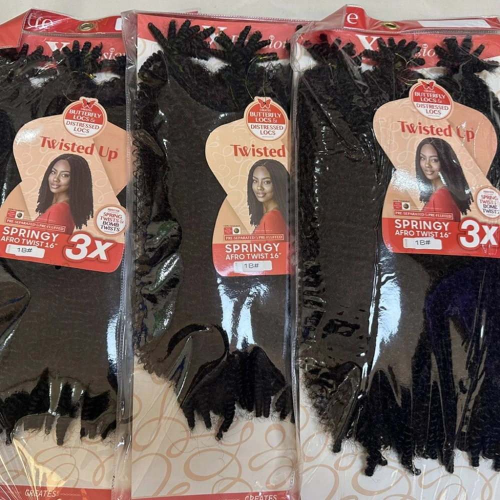 16/24inch Synthetic 3X Springy Short Afro Kinky Curly Crochet Braiding Hair Extensions Soft Natural Hairstyles For Black Women