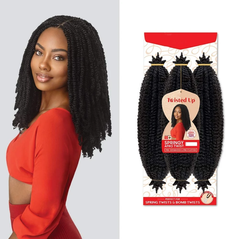 16/24inch Synthetic 3X Springy Short Afro Kinky Curly Crochet Braiding Hair Extensions Soft Natural Hairstyles For Black Women