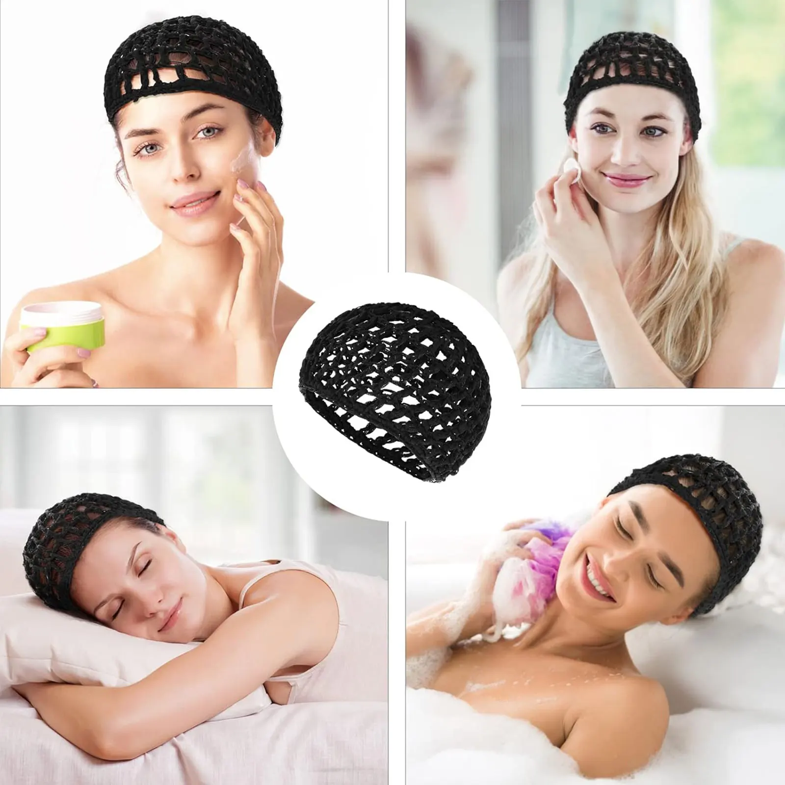 Colored Mesh Hair Nets For Sleeping Crochet Hair Net Sleeping Cap Long Curly Headwear Protector Mesh Chef Hats Bun Lifting Strap
