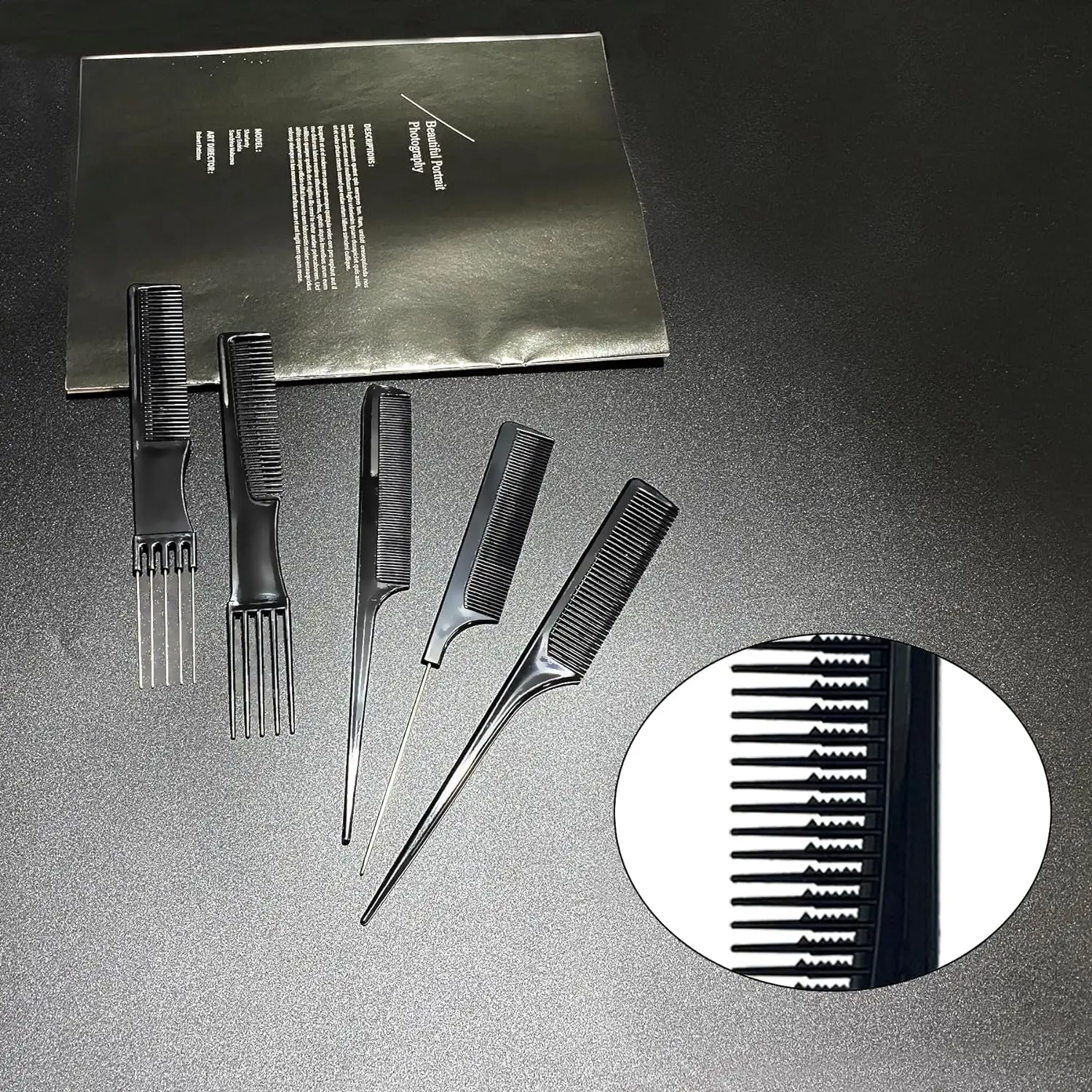 10-Pieces Hairdressing Comb Set, Hairdressing Comb Set, Salon Anti-Static Stylist Comb and Clip Set
