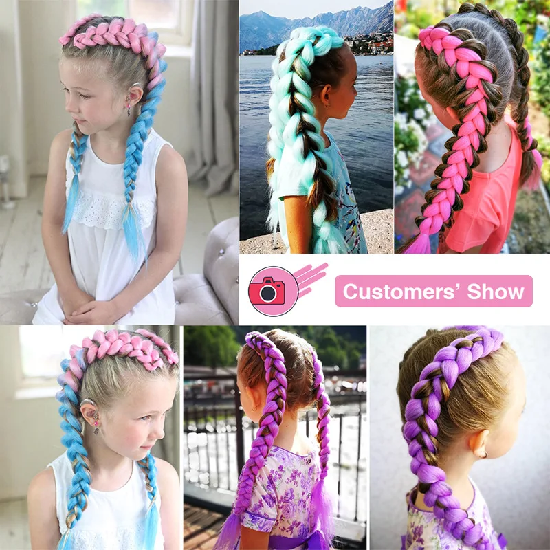 24Inch Synthetic Long Box Jumbo Braiding Hair Extensions Yaki Straight Texture for Women Dreadlocks