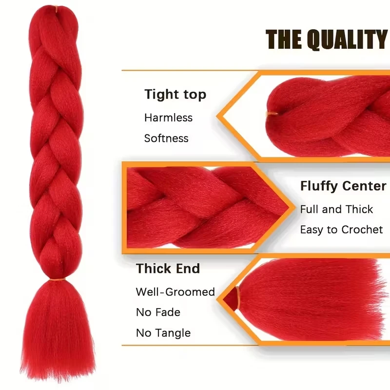 24Inch Synthetic Long Box Jumbo Braiding Hair Extensions Yaki Straight Texture for Women Dreadlocks