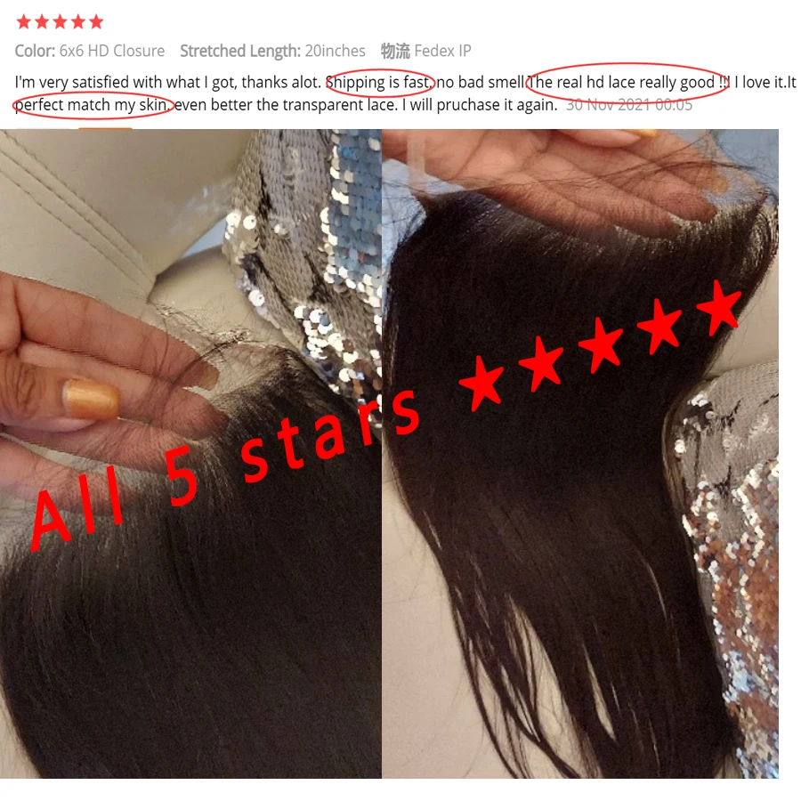 Skinlike HD Lace Frontal 13X4 13X6 Human Hair Closures Pre Plucked Invisible HD Lace Free Part 7x7 6x6 5x5 HD Lace Closure Only