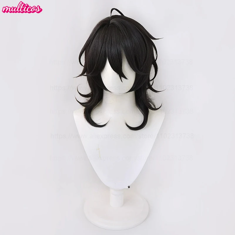 High Quality Game ES Sakuma Rei Sakuma Ritsu Cosplay Wig 30cm 45cm Black Heat Resistant Synthetic Hair Halloween Anime Wigs