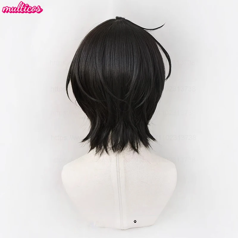 High Quality Game ES Sakuma Rei Sakuma Ritsu Cosplay Wig 30cm 45cm Black Heat Resistant Synthetic Hair Halloween Anime Wigs