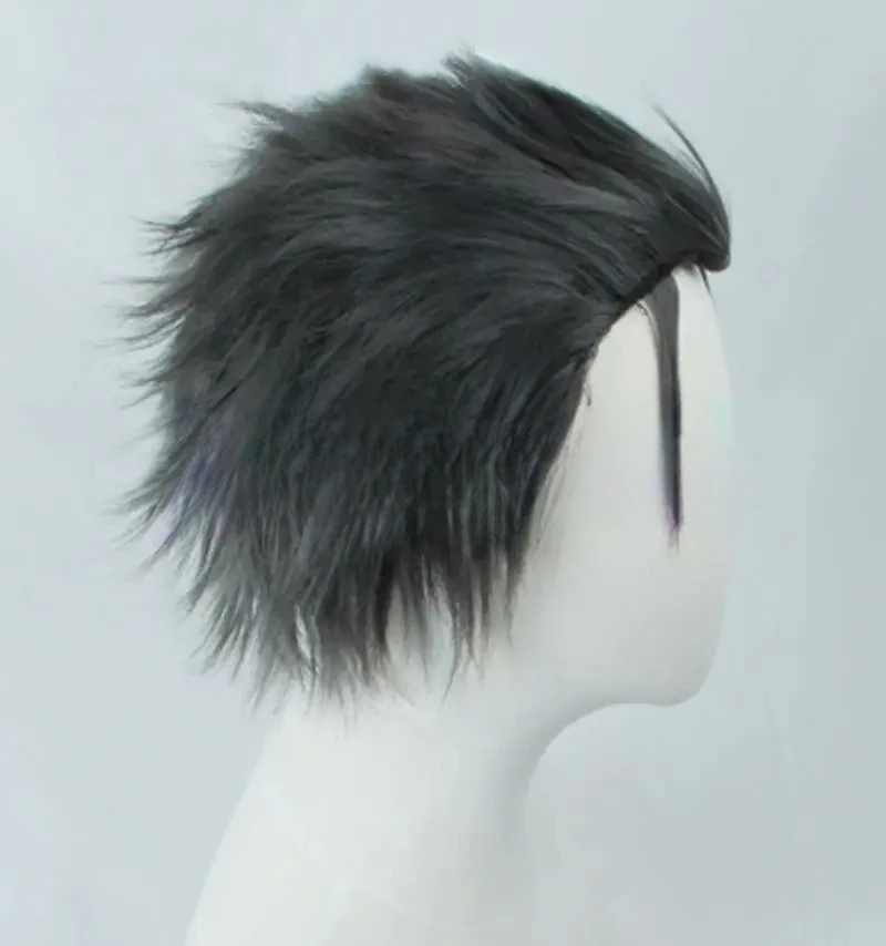 Re:Zero kara Hajimeru Isekai Seikatsu Subaru Natsuki Wig Black Grey Mix Short Synthetic Hair Cosplay Wigs
