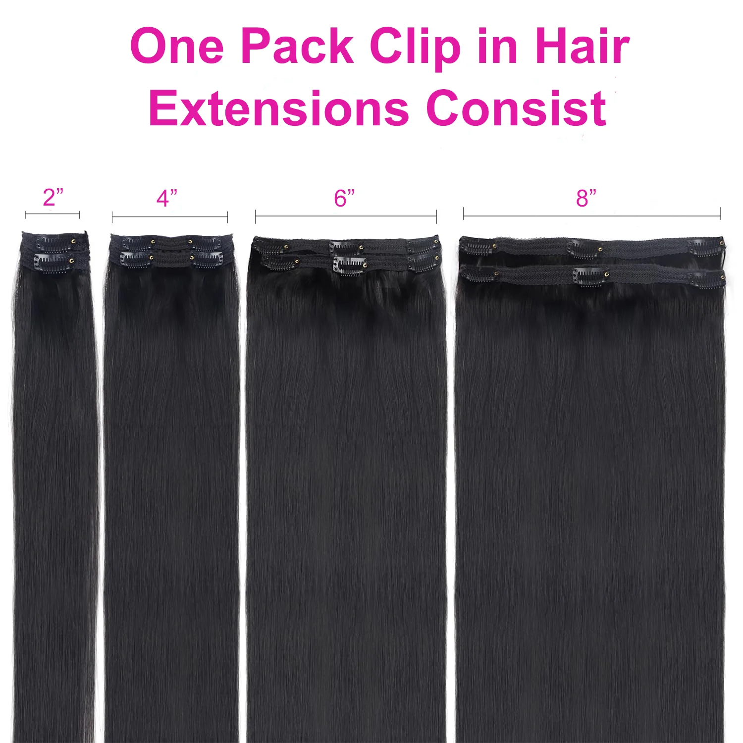 Straight Clip In Human Hair Extensions Brown Unprocessed Hair Extensions Full Head Brazilian Hair Seamless Clip Ins Extension