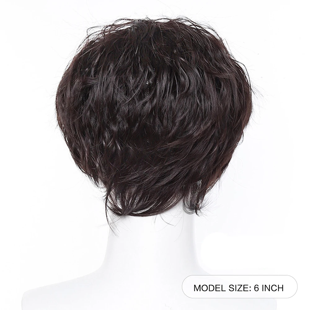  Men's Synthetic Adult Kinky Curly Wig, High Temperature Fiber, 150% Density, with Buckle Net Cap, Daily Wear, Wig Cap