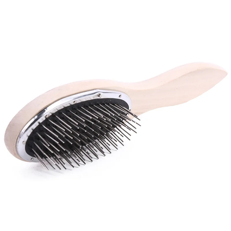 Wooden Hair Brush Hair Parting Comb Hair Brush for Wigs Anti Static Steel Comb for Tangle Hair Extensions Training