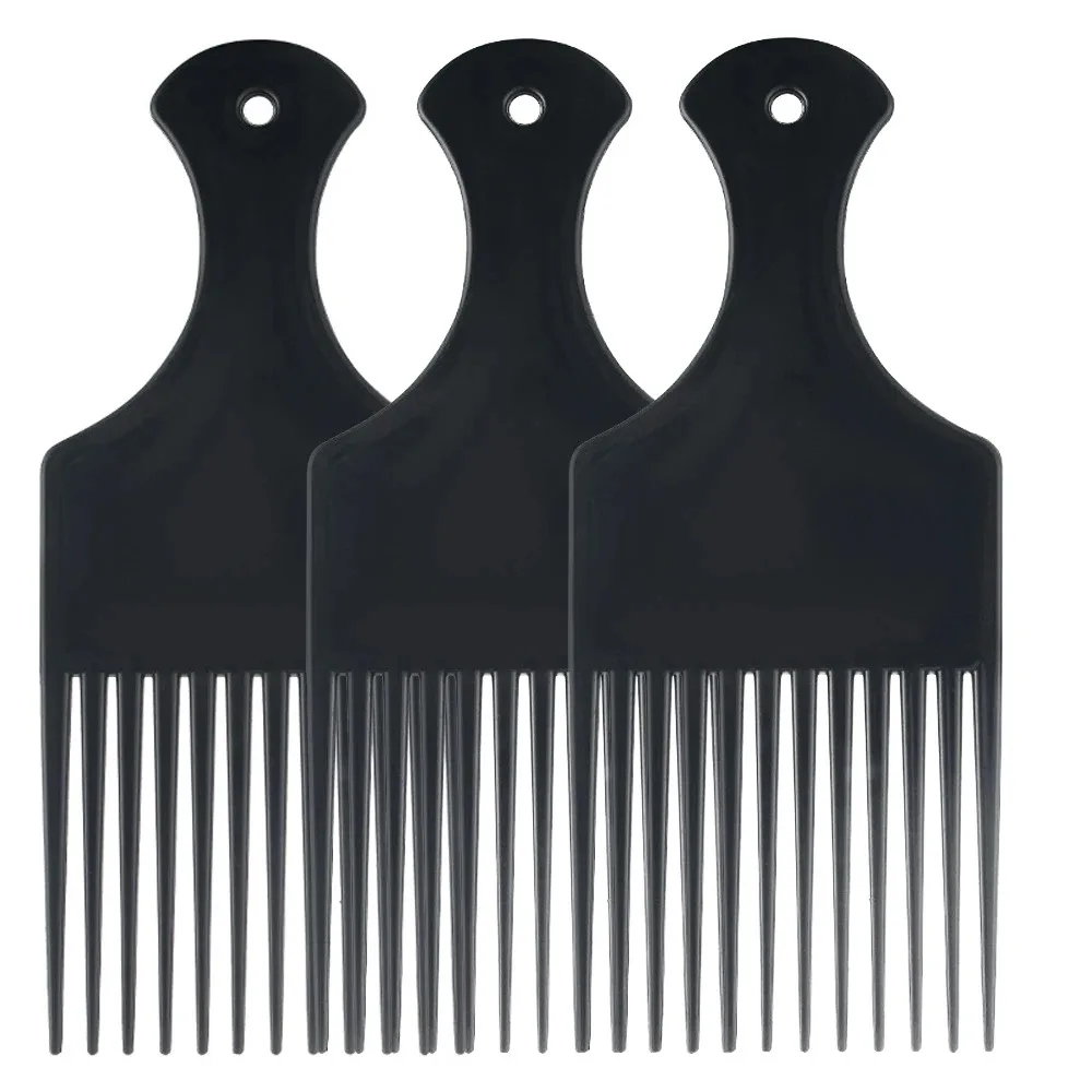 Afro Pick Comb For African American Hair Wide Tooth Detangle Styling Comb For Curly Kinky Wig Braiding Hairdressing Tool