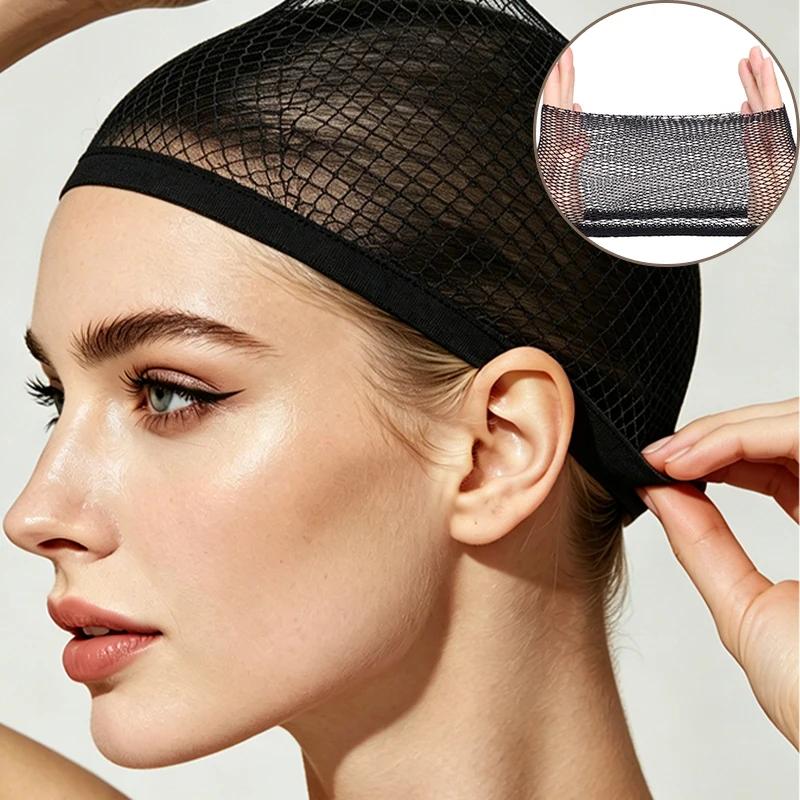 Black Wig Caps Mesh Wig Caps Non-Slip Breathable And Elastic Nylon Wig Caps in Stretchable High-Elasticity And Durable Hair Nets