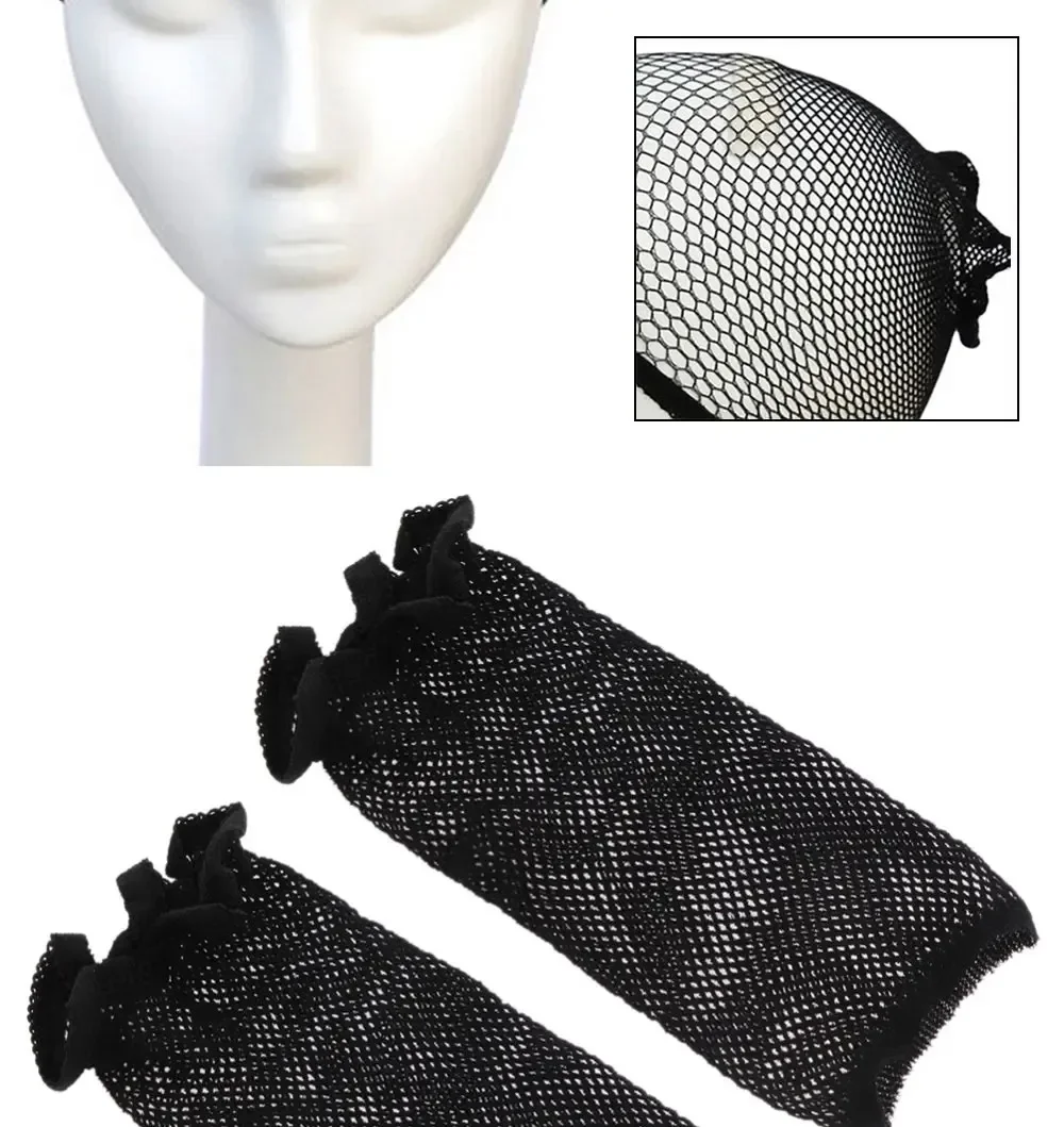 1/5/10/15/20/30Pcs High-Quality Stretchable Elastic Hairnets Black Wig Making Cap Cool Cosplay Weaving Hair Net Stretch Hairnets