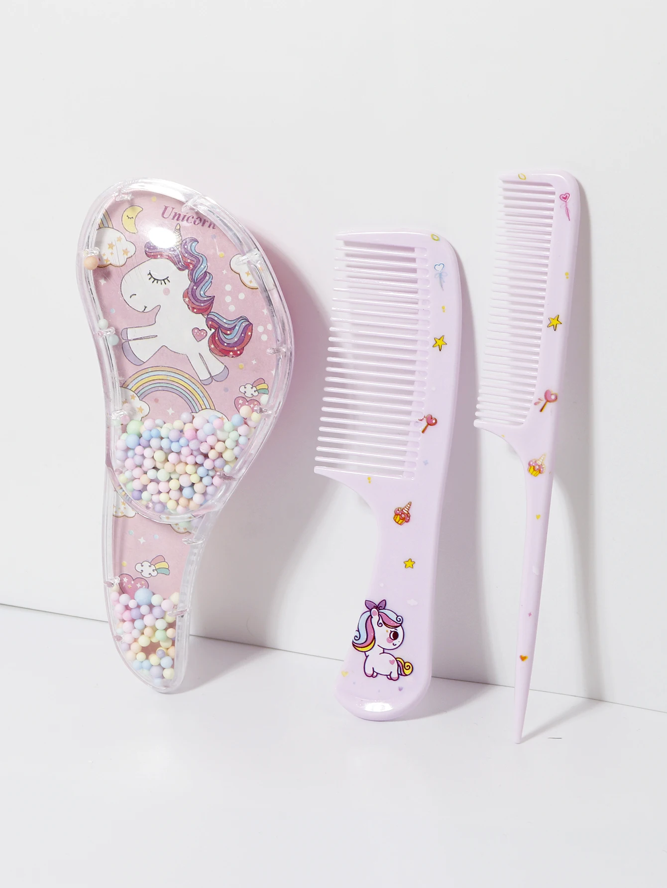 3pcs cartoon Comb Set, Wet and Dry Dual-Use, Hair Styling, Suitable for Any Hair Texture, Gift Set, Special for Real Hair Wigs