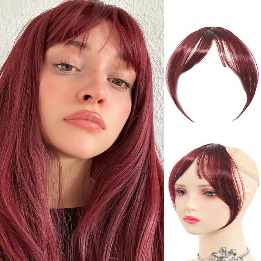 Eight Character French Bangs Wig Piece Female Synthetic BB Clip Fluffy Top Reissue Eight Character Bangs Thin Invisible Hairpins