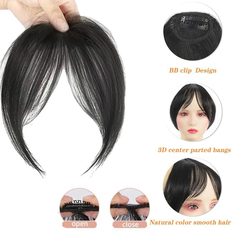 Eight Character French Bangs Wig Piece Female Synthetic BB Clip Fluffy Top Reissue Eight Character Bangs Thin Invisible Hairpins