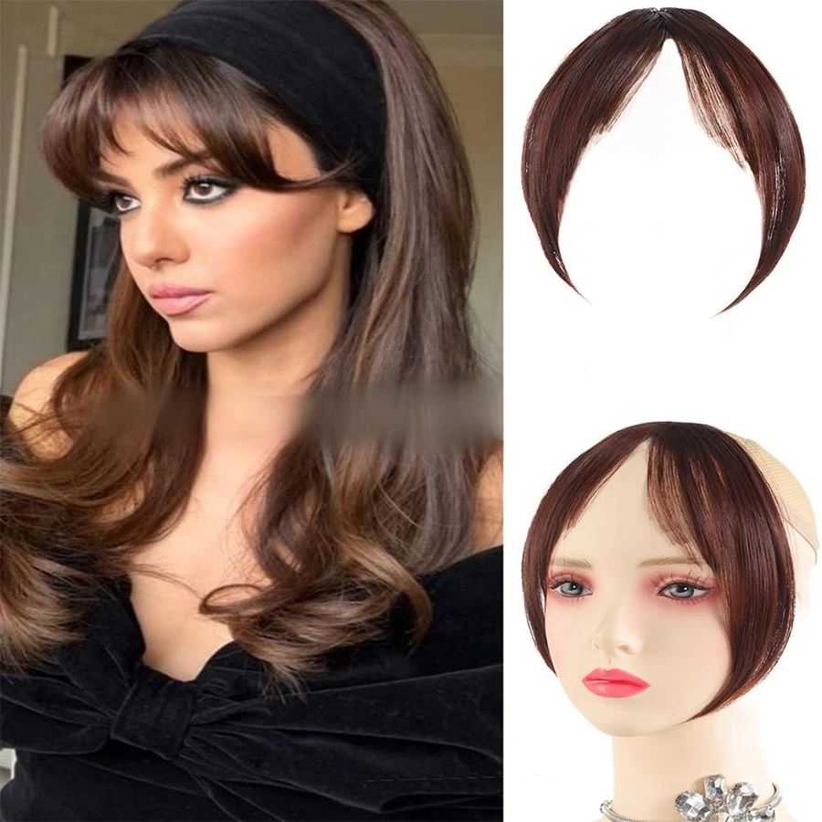 Eight Character French Bangs Wig Piece Female Synthetic BB Clip Fluffy Top Reissue Eight Character Bangs Thin Invisible Hairpins