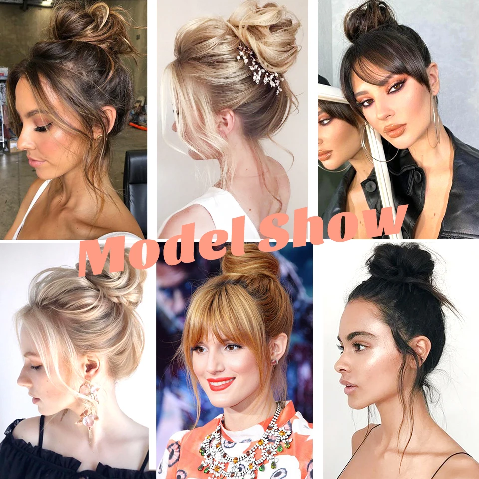 LM Women's Hair Buns Synthetic Curly Chignon Ombre Claw Hair Messy Buns Updo Claw Clip In Hairpiece For Women