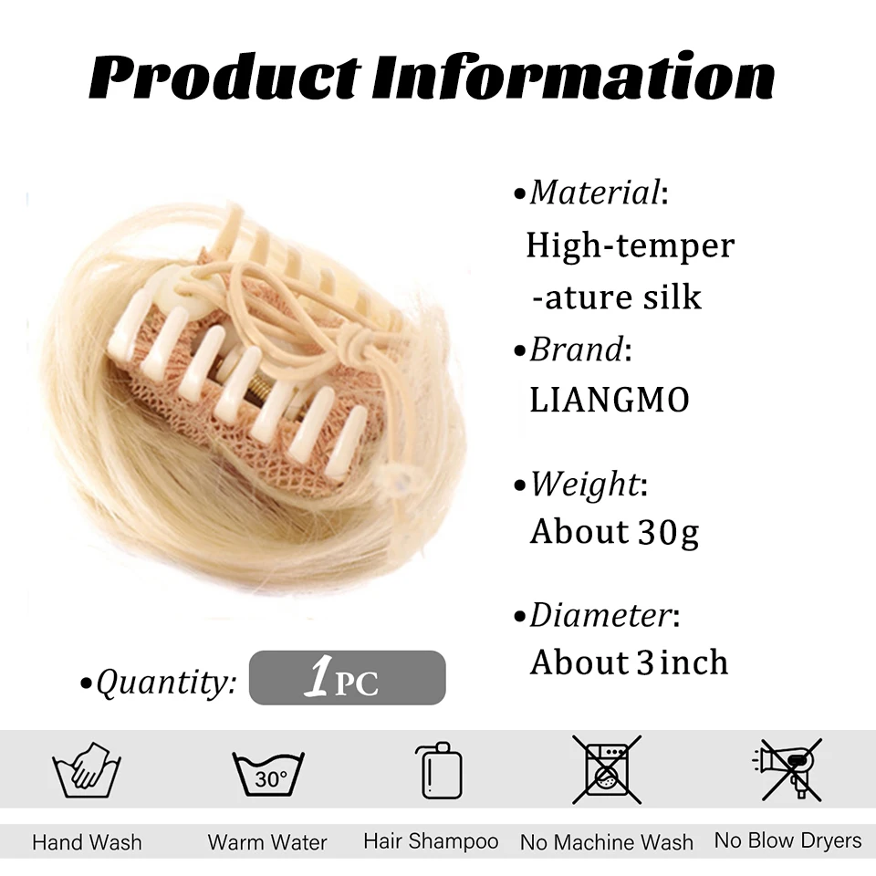 LM Women's Hair Buns Synthetic Curly Chignon Ombre Claw Hair Messy Buns Updo Claw Clip In Hairpiece For Women