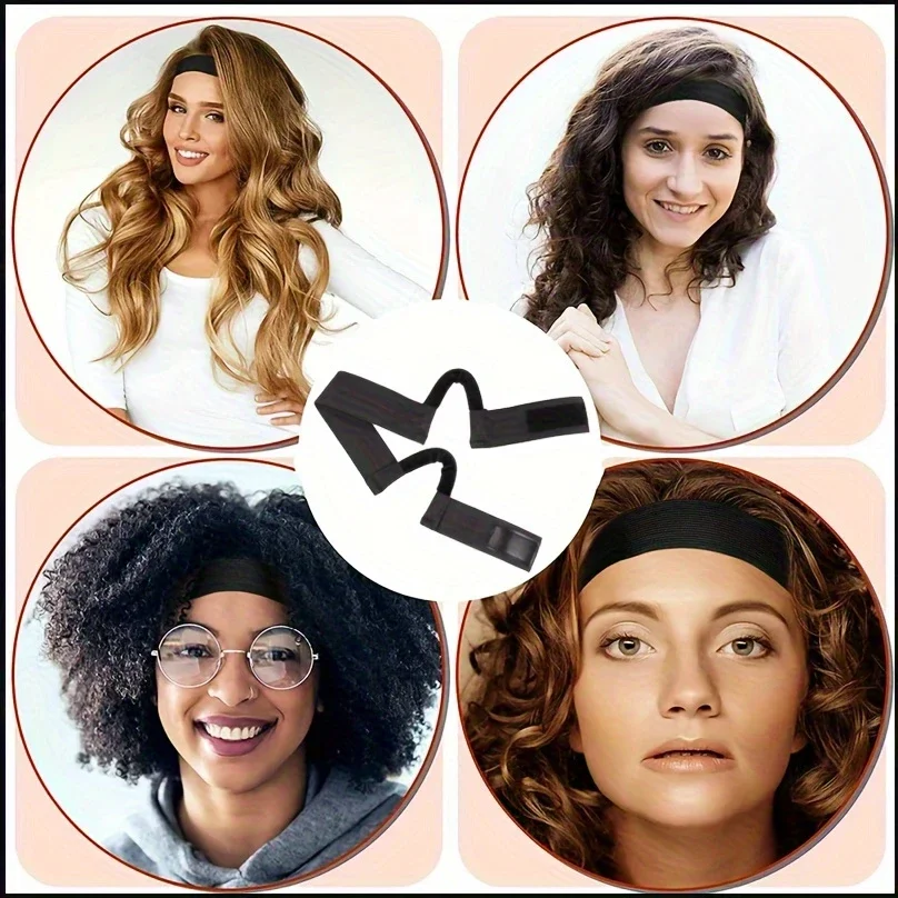 Comfortable Lace Melt Wig Band with Ear Hanger - Adjustable Wrap for Scarf, Black Lace Edge Band for Wigs, Stylish Headband