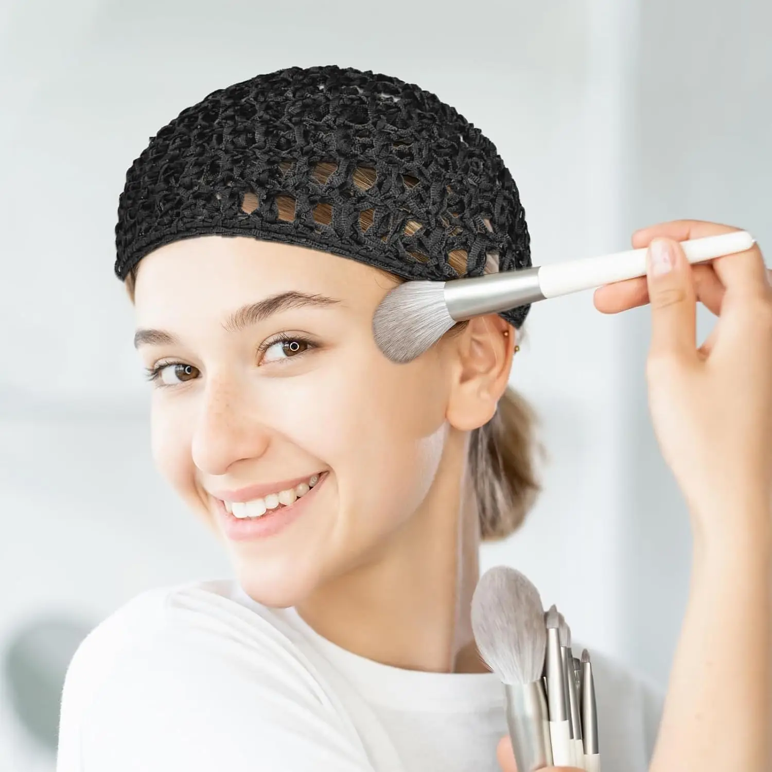 3pcs Comfort, Hand-Knit Crochet Hair Net Cap for Women- Breathable,Breathable Mesh Nightcap, Elastic Hair Net for Male And Femal