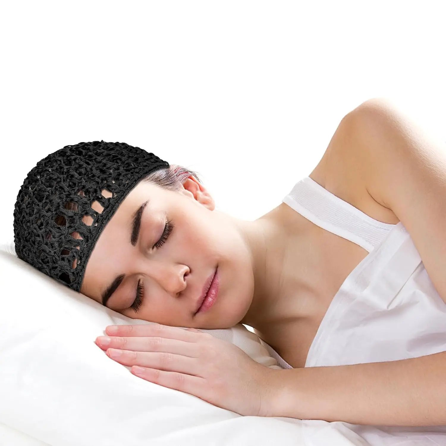 3pcs Comfort, Hand-Knit Crochet Hair Net Cap for Women- Breathable,Breathable Mesh Nightcap, Elastic Hair Net for Male And Femal