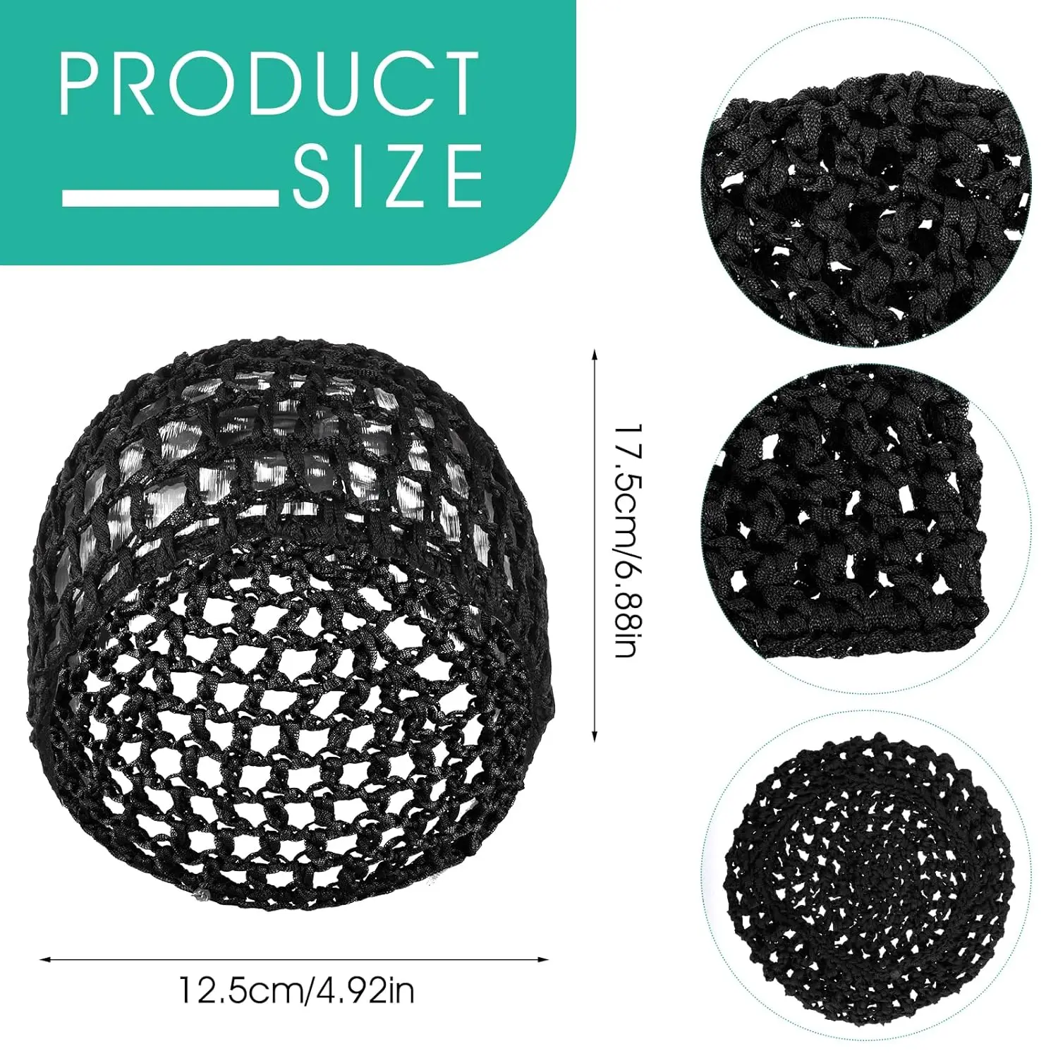 3pcs Comfort, Hand-Knit Crochet Hair Net Cap for Women- Breathable,Breathable Mesh Nightcap, Elastic Hair Net for Male And Femal