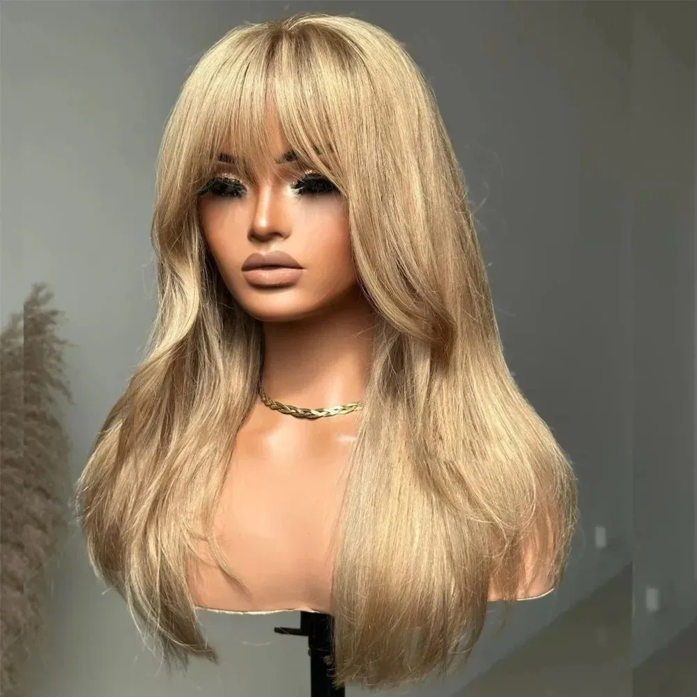 Black Wig WIth Layered Bangs Body Wave Lace Front Wig Short Bob Lace Frontal Wig 13x4 HD PrePlucked Synthetic Daily Wear Cosplay