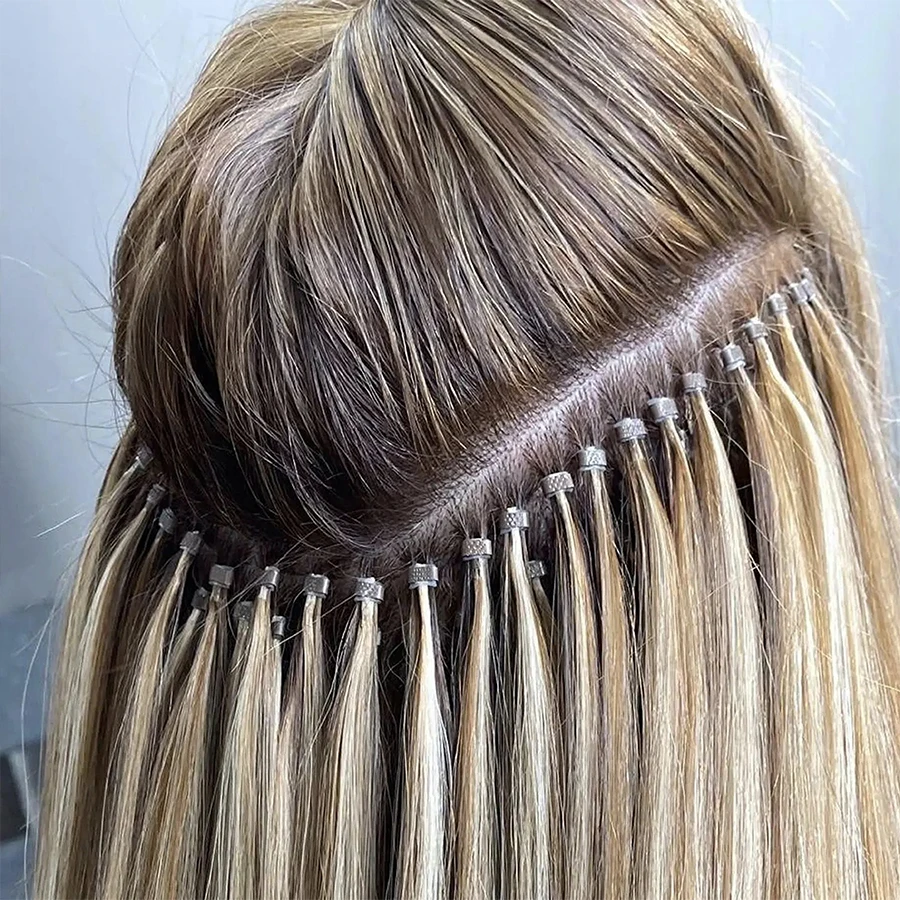 300/500/1000pcs Hair Extension Micro Rings Links Beads, 5mm SiliconeLined Beads For Loop Hair, Micro Ring Beads Hair Extensions