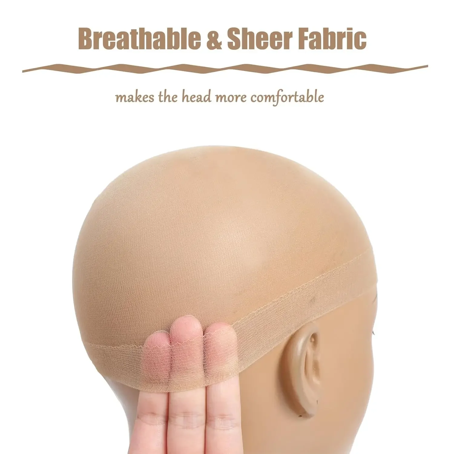 Wholesale Wig Cap for Women Invisible Ultra-thin Stretchy Stocking Caps for Lace Front Wigs Sheer Wig Cap Thin Nylon Cap