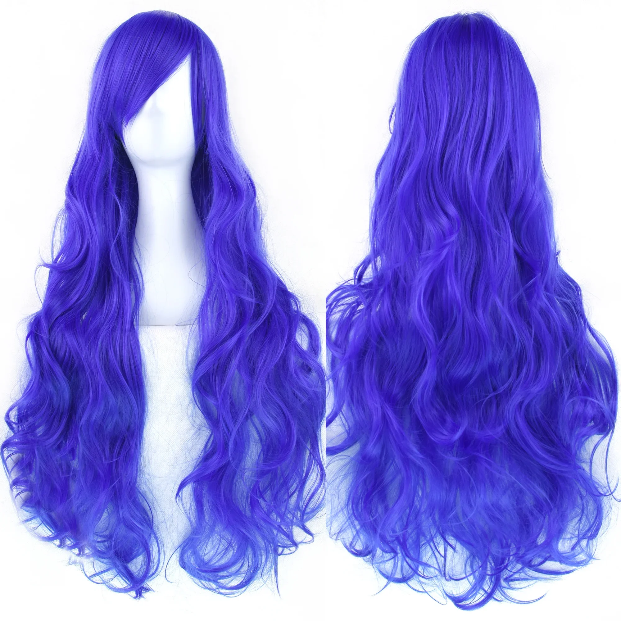 Soowee Curly Long Synthetic Hair Green Wig Hairpiece Pink Black Party Hair Cosplay Wigs for Women