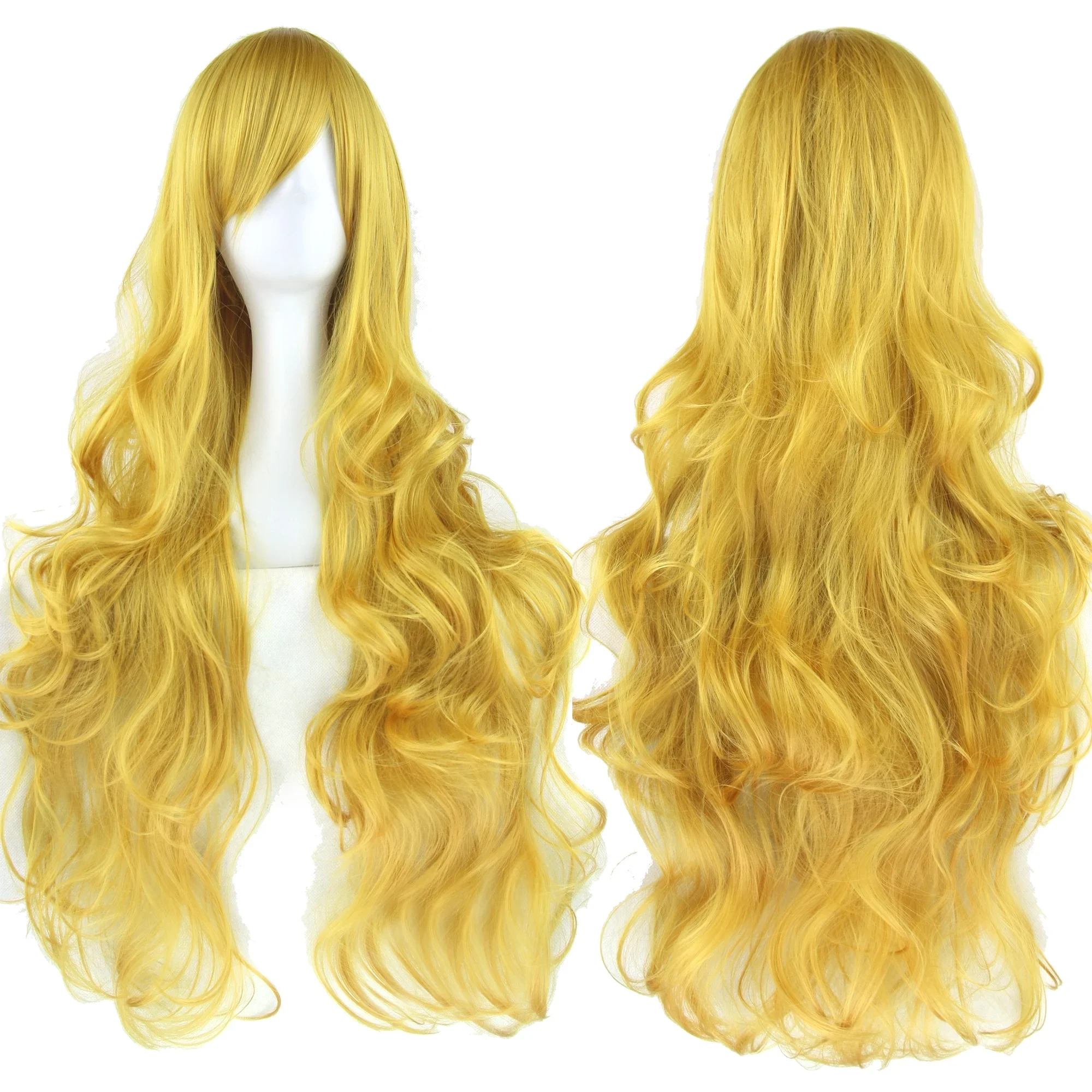 Soowee Curly Long Synthetic Hair Green Wig Hairpiece Pink Black Party Hair Cosplay Wigs for Women