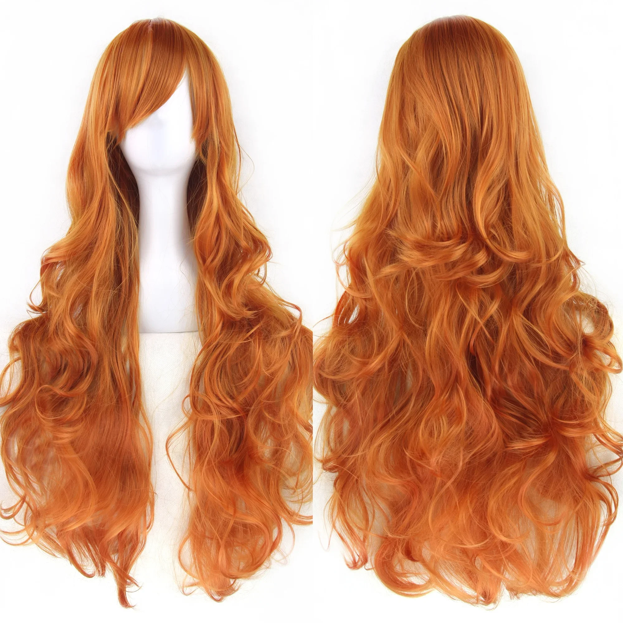 Soowee Curly Long Synthetic Hair Green Wig Hairpiece Pink Black Party Hair Cosplay Wigs for Women