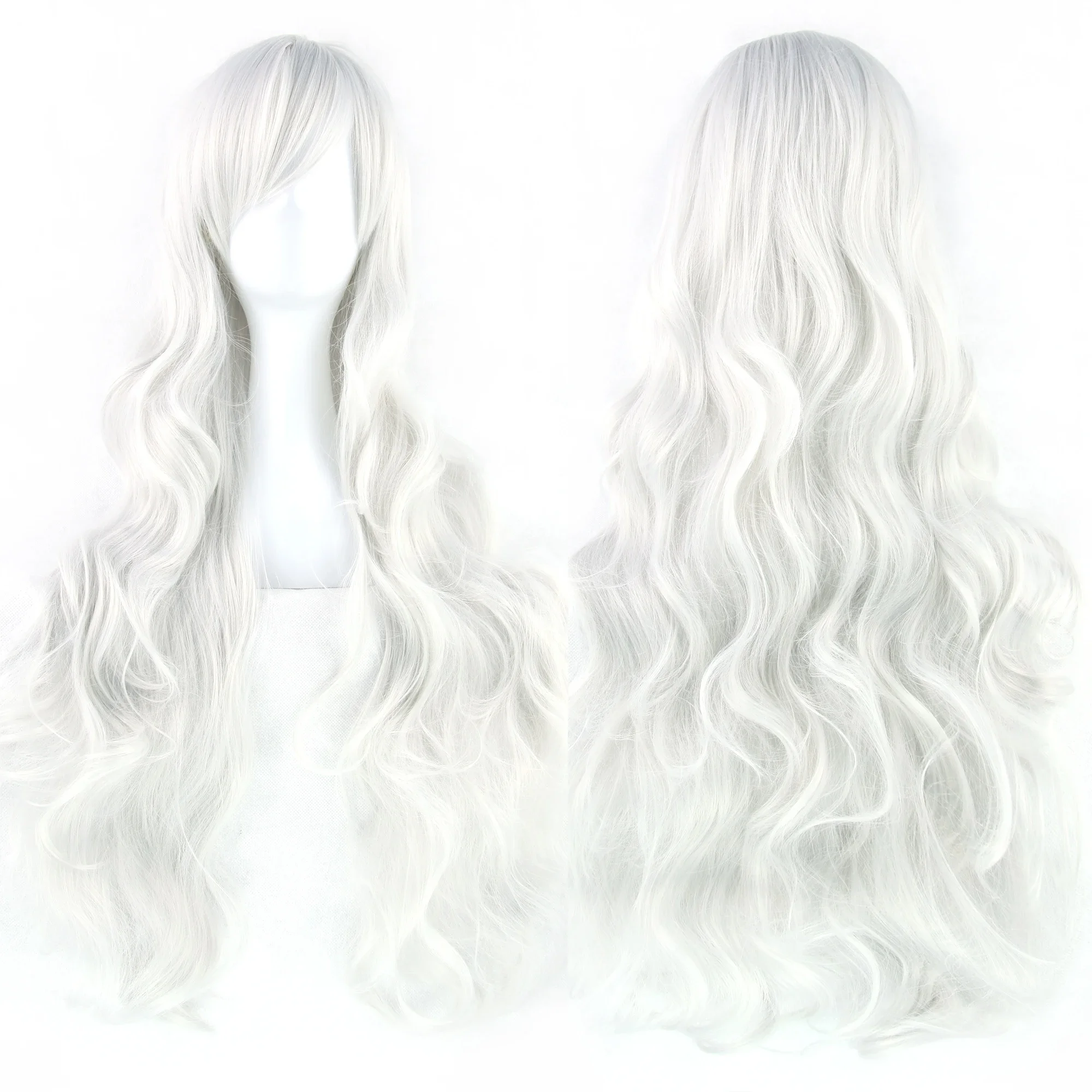 Soowee Curly Long Synthetic Hair Green Wig Hairpiece Pink Black Party Hair Cosplay Wigs for Women