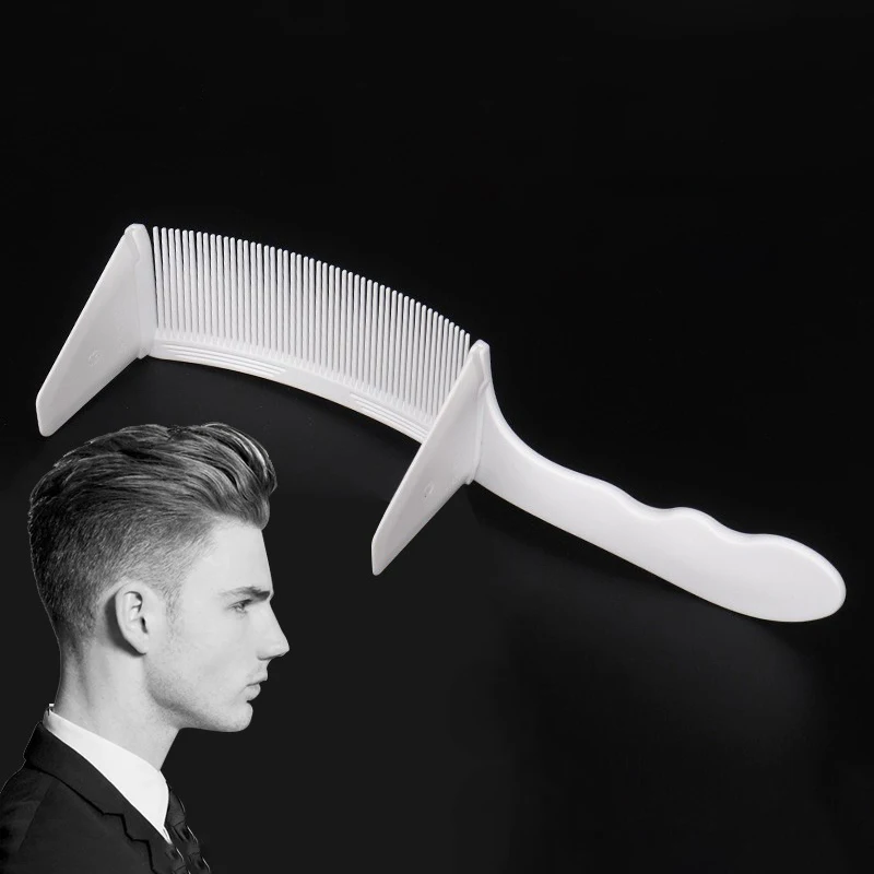 1 Piece of New Professional Barber Hair Cutting Curved Positioning Comb Heat-Resistant Flat Top Comb Special for Real Hair Wigs
