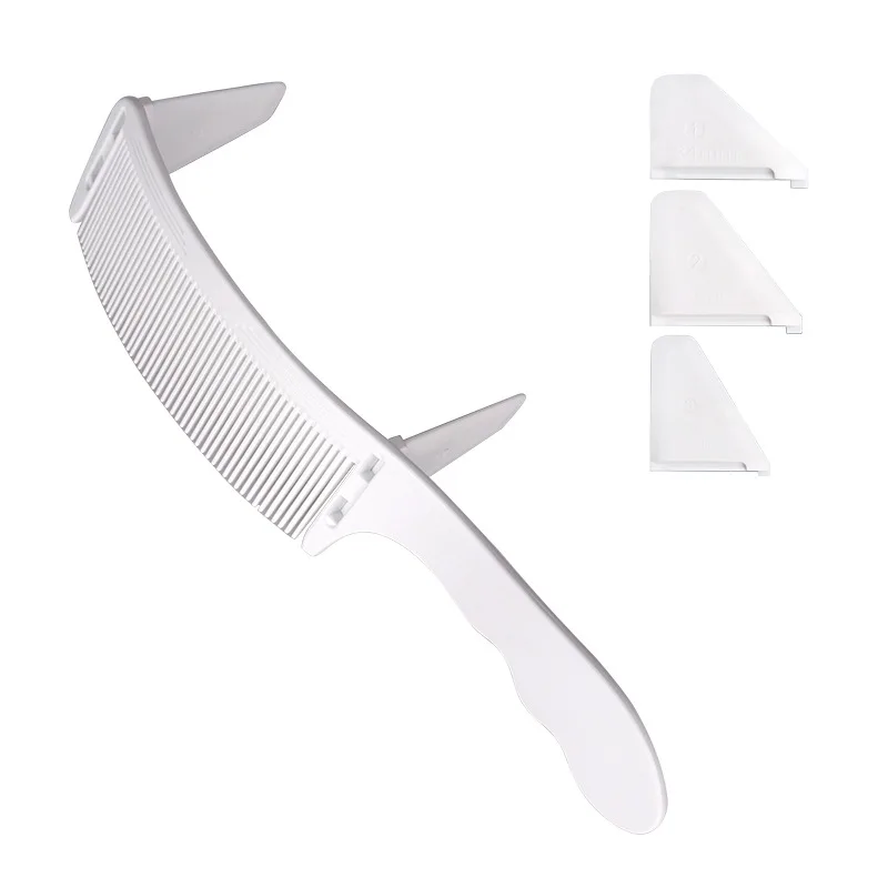 1 Piece of New Professional Barber Hair Cutting Curved Positioning Comb Heat-Resistant Flat Top Comb Special for Real Hair Wigs