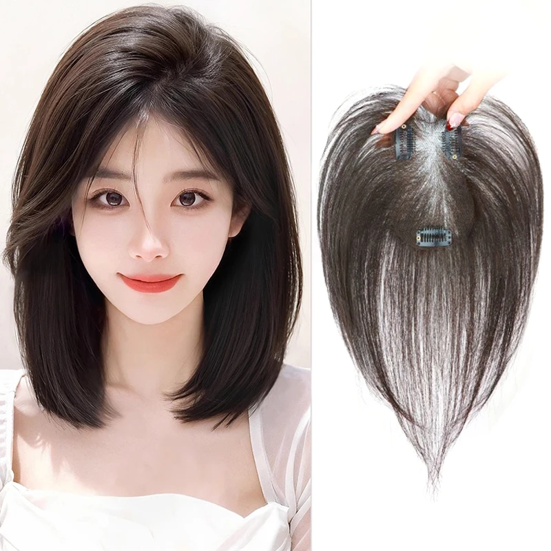 Wig Patches for Women with Fluffy Hair on the Top of the Head Natural and Seamless Hair Coverage White Hair Replacement Patches