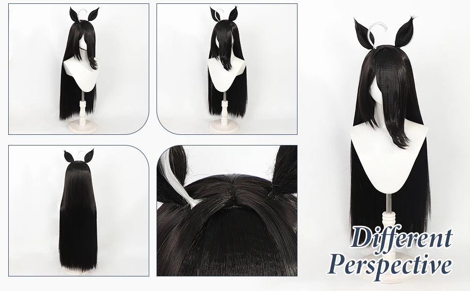 Manhattan Cafe Umamusume Pretty Derby Cosplay Long Black Straight Heat Resistant Synthetic Wig Yugen Rose Yanagi Midori Sayo Wig