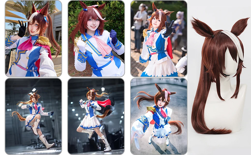 Manhattan Cafe Umamusume Pretty Derby Cosplay Long Black Straight Heat Resistant Synthetic Wig Yugen Rose Yanagi Midori Sayo Wig