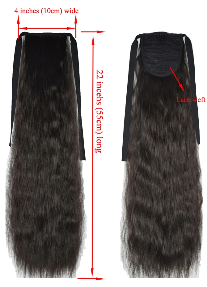 TOPREETY Synthetic Fiber Heat Resistant Kinky Ribbon Ponytail Extensions 3007