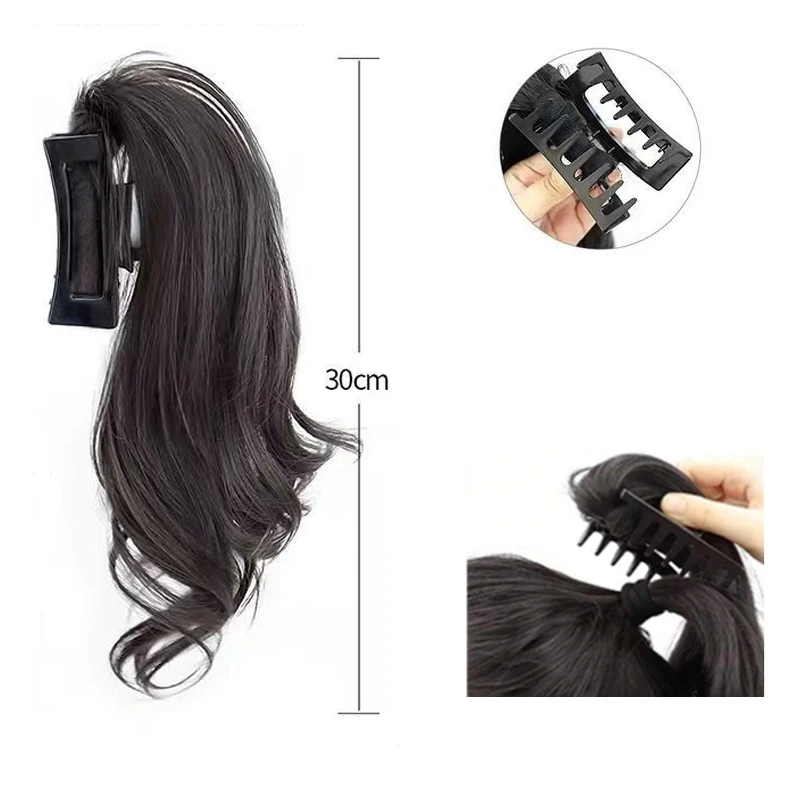 Synthetic Claw Ponytail Wavy Curly Ponytail Wig Clip in Ponytail Hair Extension For Women