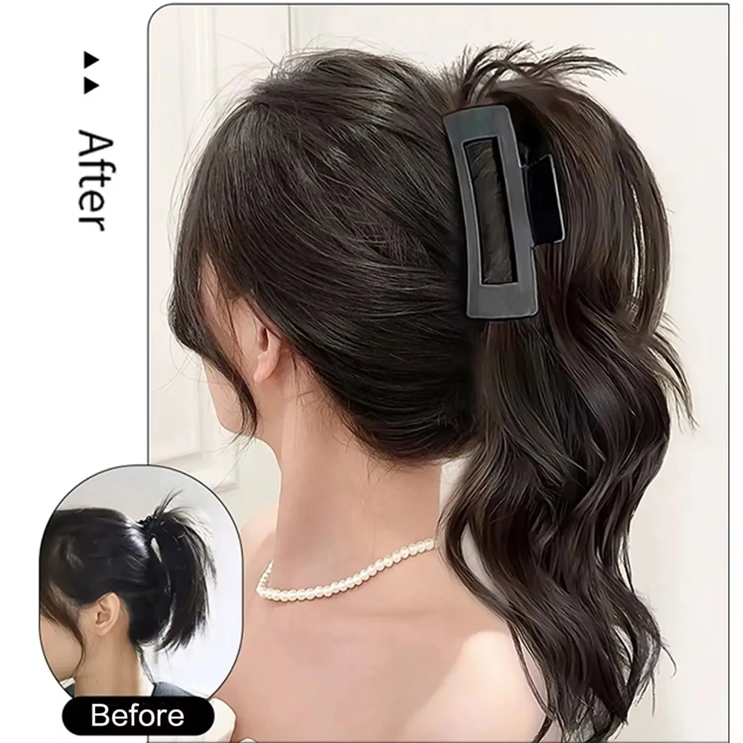 Synthetic Claw Ponytail Wavy Curly Ponytail Wig Clip in Ponytail Hair Extension For Women