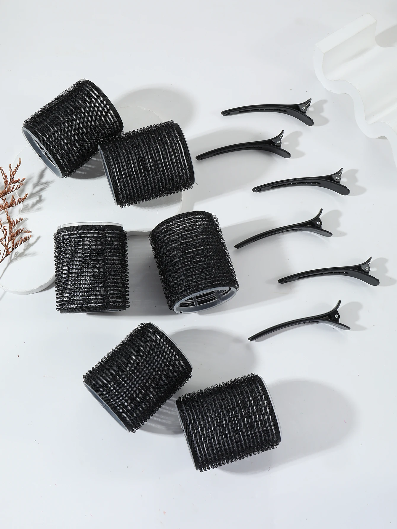 12pcs/Set Air Bar Curling Iron Tube Self-Adhesive Magic Roll and Bangs Hair Clip Curling Styling Tool Special for Real Hair Wig