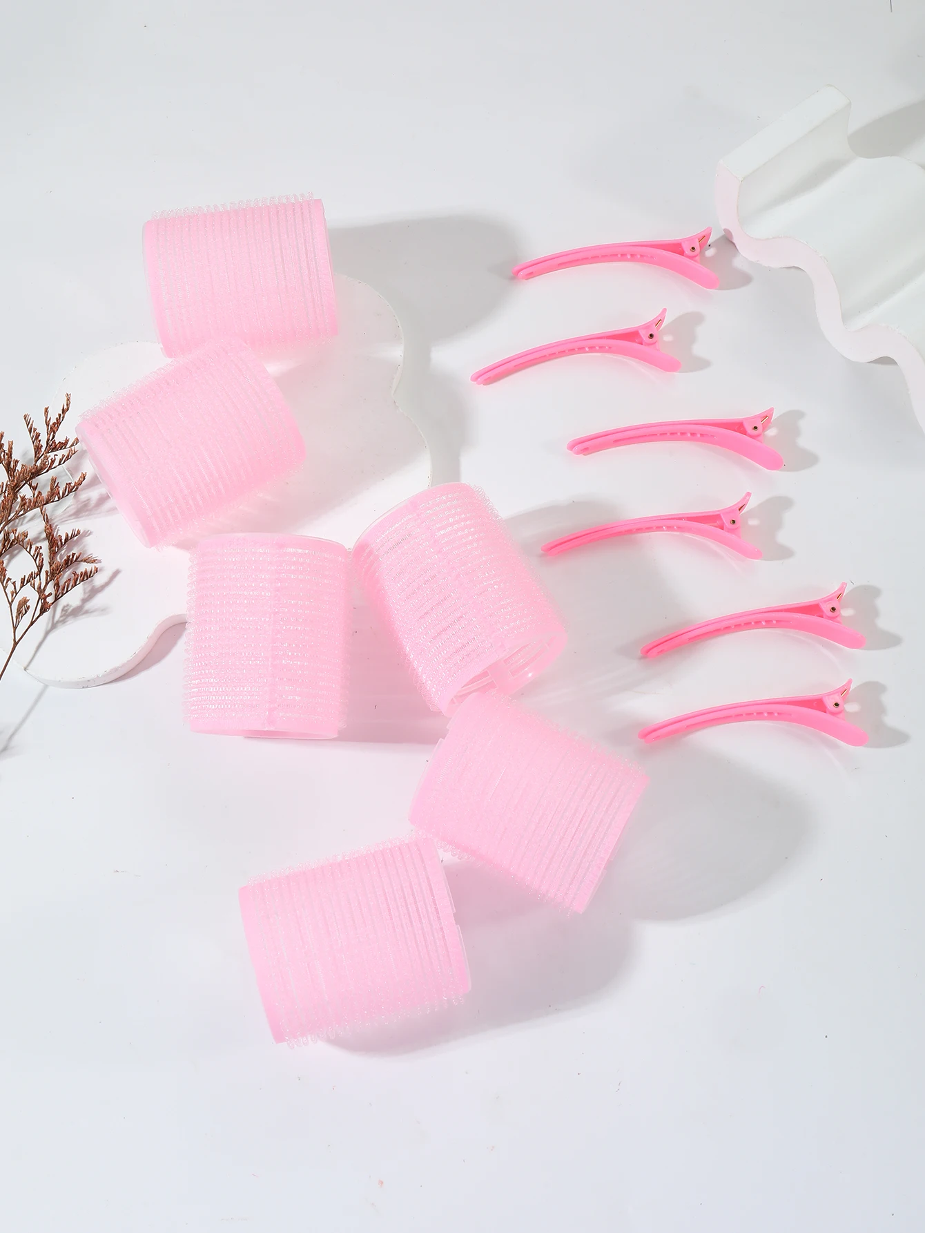 12pcs/Set Air Bar Curling Iron Tube Self-Adhesive Magic Roll and Bangs Hair Clip Curling Styling Tool Special for Real Hair Wig