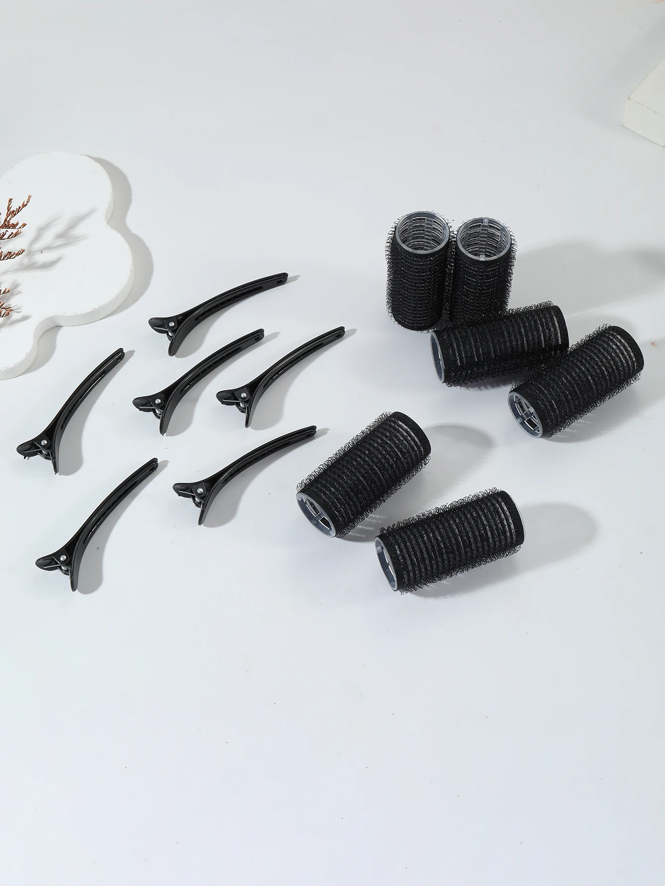12pcs/Set Air Bar Curling Iron Tube Self-Adhesive Magic Roll and Bangs Hair Clip Curling Styling Tool Special for Real Hair Wig