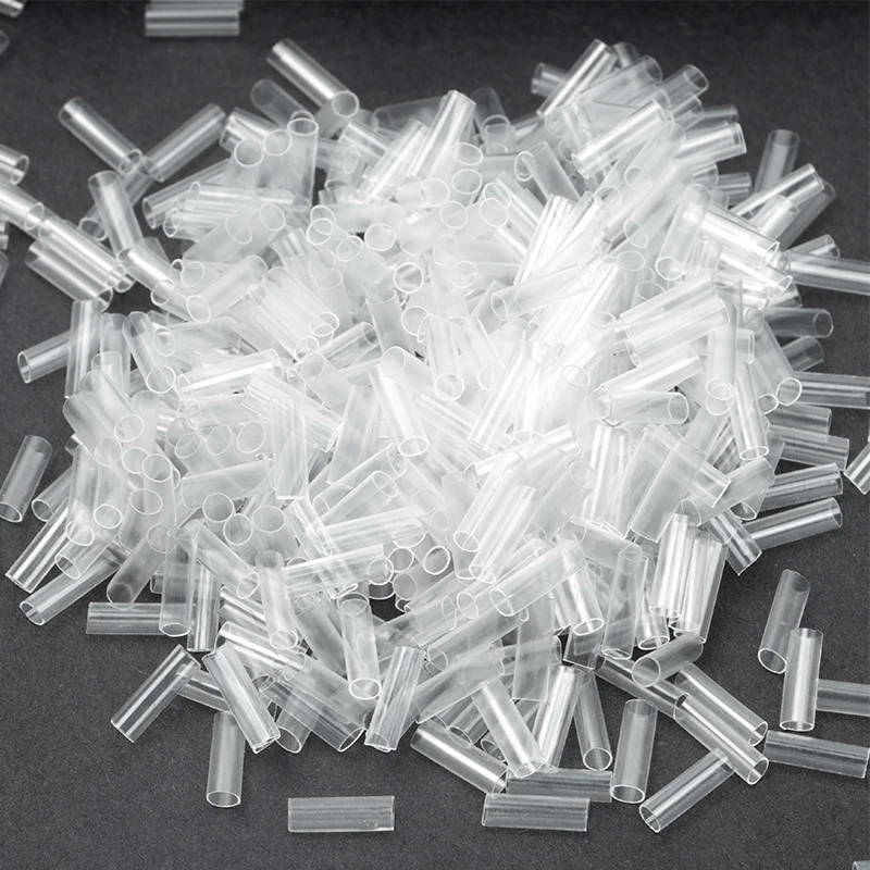 500pcs Heat Shrink Tubes for Hair Extensions Without Adhesive Fusion Hair Accessories Tools Transparent Color